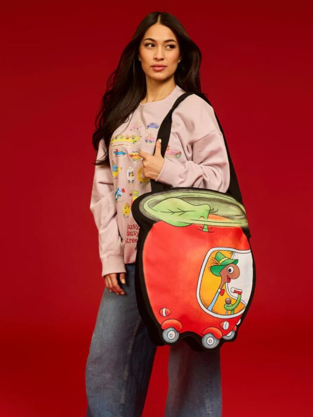 Richard Scarry's Busy World Lowly Worm Oversized Tote Bag - NWT